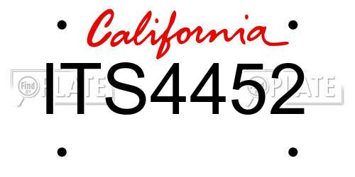 ITS4452 California License Plate