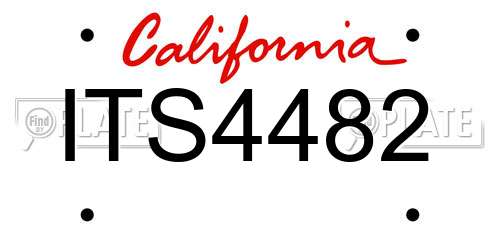 ITS4482 California License Plate