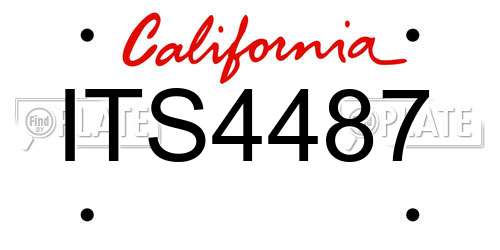 ITS4487 California License Plate