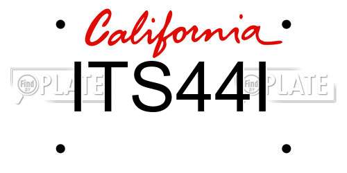 ITS44I California License Plate