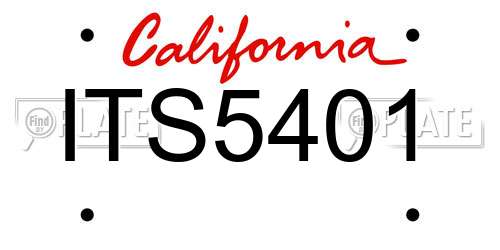 ITS5401 California License Plate
