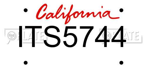 ITS5744 California License Plate