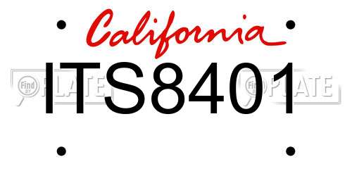ITS8401 California License Plate