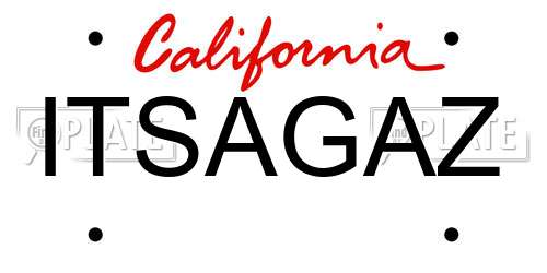 ITSAGAZ California License Plate