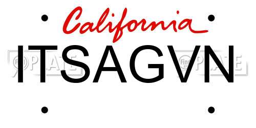 ITSAGVN California License Plate