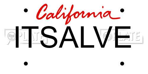 ITSALVE California License Plate