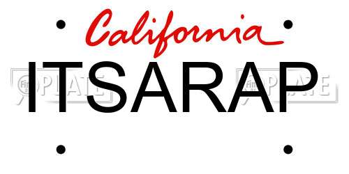 ITSARAP California License Plate