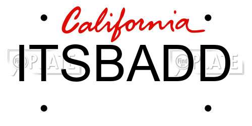 ITSBADD California License Plate