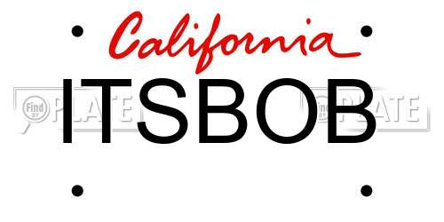 ITSBOB California License Plate