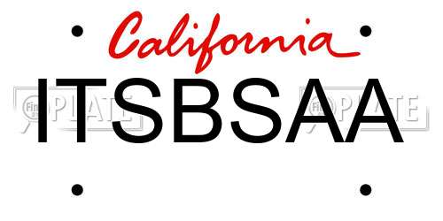 ITSBSAA California License Plate