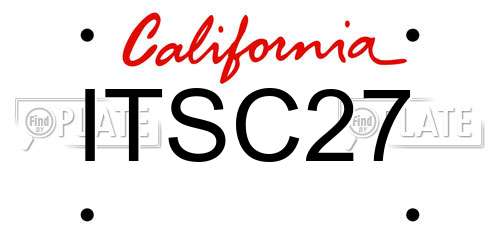 ITSC27 California License Plate