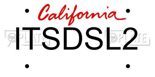 ITSDSL2 California License Plate