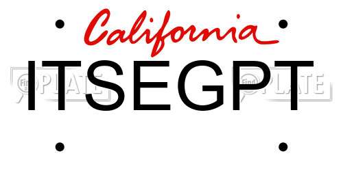 ITSEGPT California License Plate