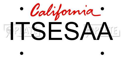 ITSESAA California License Plate