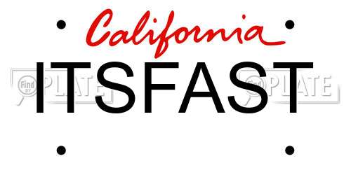ITSFAST California License Plate
