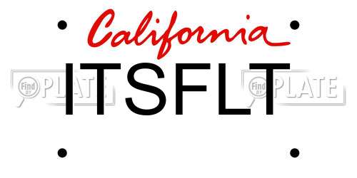 ITSFLT California License Plate