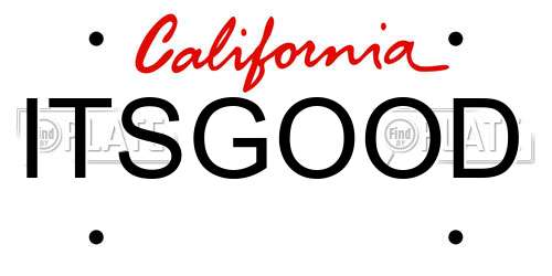 ITSGOOD California License Plate