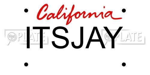 ITSJAY California License Plate