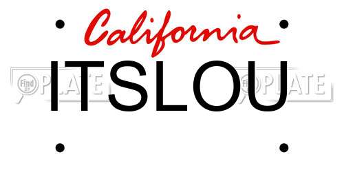 ITSLOU California License Plate