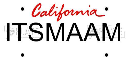 ITSMAAM California License Plate