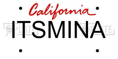 ITSMINA California License Plate