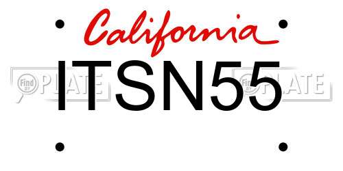 ITSN55 California License Plate