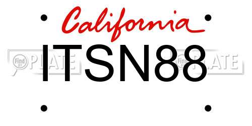 ITSN88 California License Plate