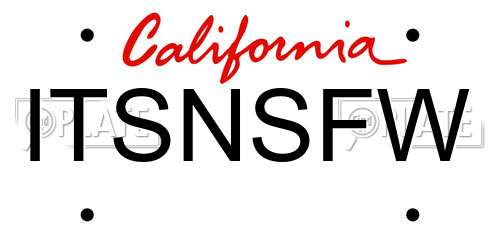 ITSNSFW California License Plate