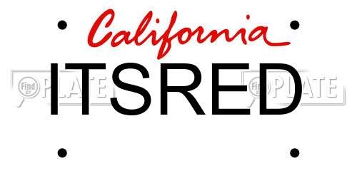 ITSRED California License Plate