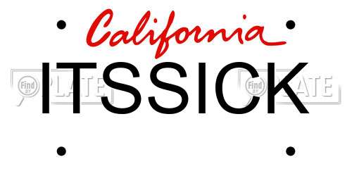 ITSSICK California License Plate