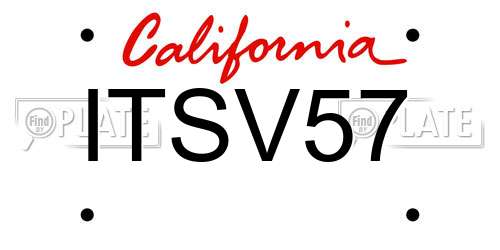 ITSV57 California License Plate