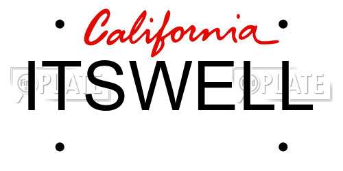 ITSWELL California License Plate