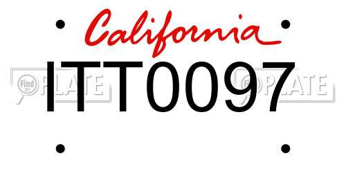 ITT0097 California License Plate