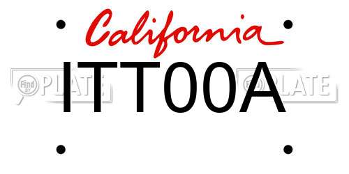 ITT00A California License Plate