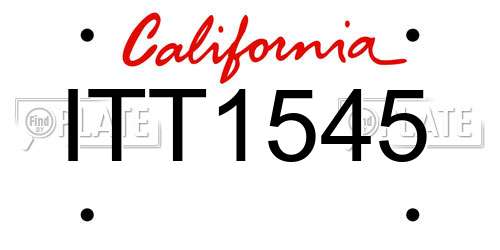 ITT1545 California License Plate