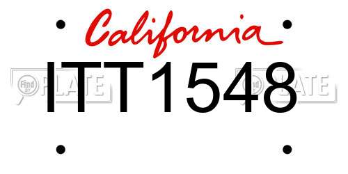 ITT1548 California License Plate