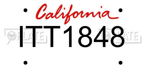 ITT1848 California License Plate