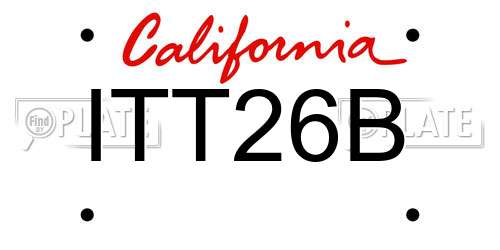 ITT26B California License Plate