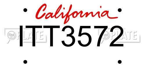 ITT3572 California License Plate
