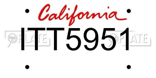ITT5951 California License Plate
