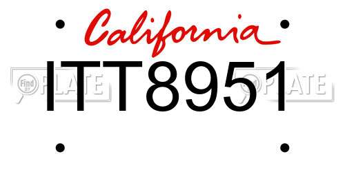 ITT8951 California License Plate