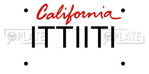 ITTIITI California License Plate