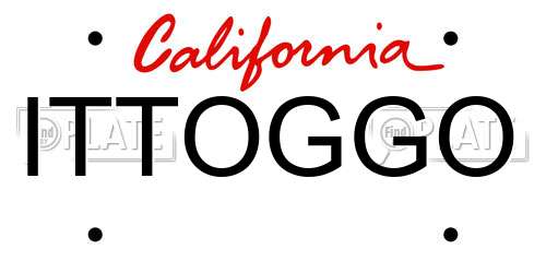 ITTOGGO California License Plate