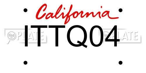 ITTQ04 California License Plate