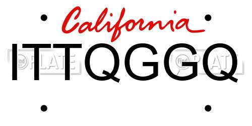 ITTQGGQ California License Plate