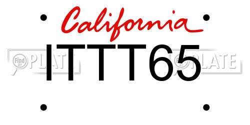 ITTT65 California License Plate