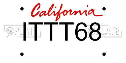 ITTT68 California License Plate