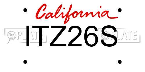 ITZ26S California License Plate