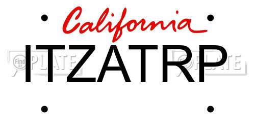 ITZATRP California License Plate