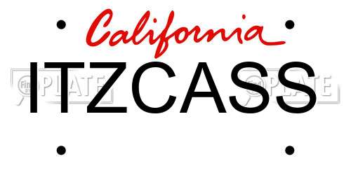 ITZCASS California License Plate